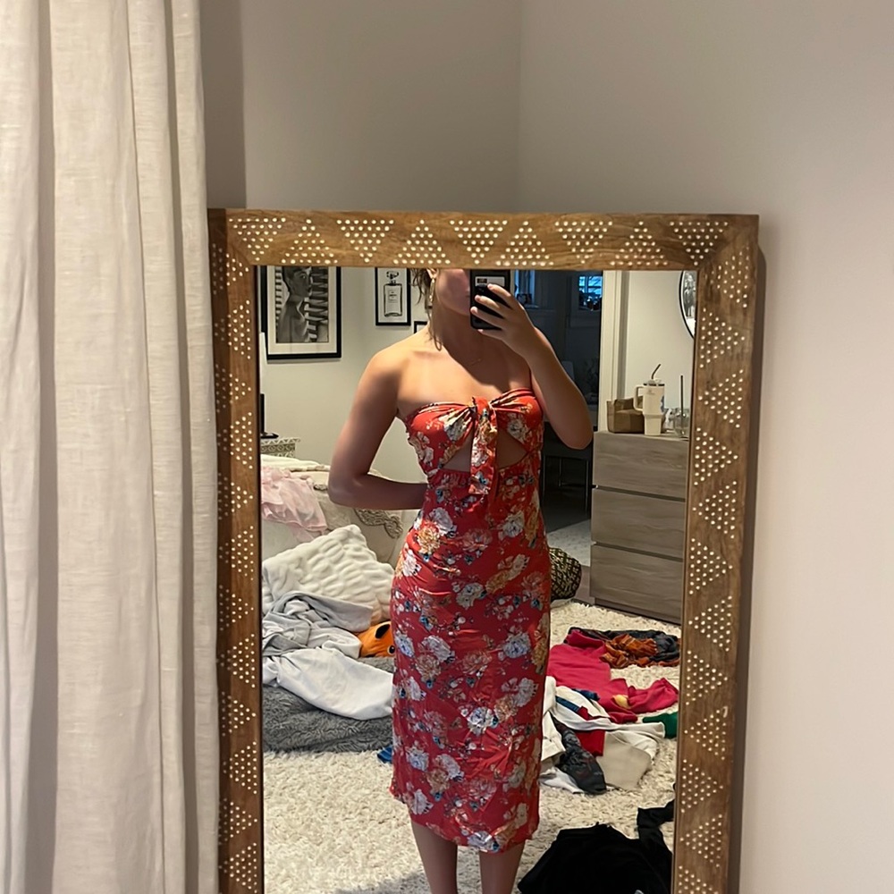 O’Neil Small Red Floral Maxi Dress
